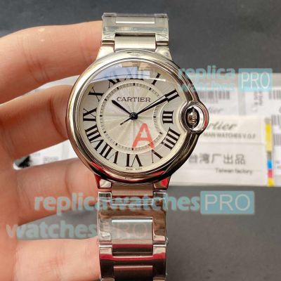 TW Factory Cartier Replica Watch Cartier Ballon Bleu White Dial Stainless Steel 36mm 